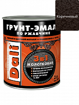 Грунт эмаль по ржавчине 3в1 с молотковым эффектом коричневый 2кг Dali на сайте Стройсервис
