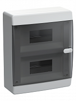 Бокс настенного монтажа 18 модулей ЩРН-П-18 IP41 UNION Compact черная прозрачная дверь на сайте Стройсервис
