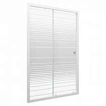 Дверь душевая "Слайд" 100*185 бел, Полосы Тритон  на сайте Стройсервис
