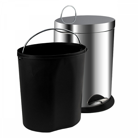 Ведро овальное 5л нерж. 205 (хром с педалью) Санакс (3)