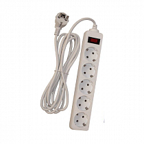 Удлинитель с сетевым фильтром 5х3 м с с/з 10А IP20 2.2кВт 3*0,75 индик.сети бел.  на сайте Стройсервис
