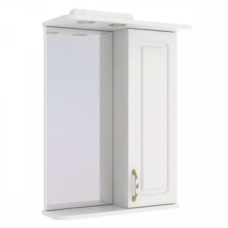 Зеркало Рим 55 со светильником белый мат.  на сайте Стройсервис
