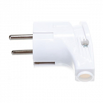 Вилка с/з угловая белая круглая  16А 250В  TDM на сайте Стройсервис
