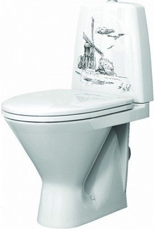 Унитаз-компакт "Милана" Люкс Декор Мельница НЕ ЗАКАЗЫВАТЬ  на сайте Стройсервис
