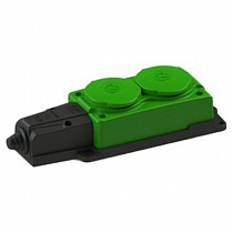 NE-AD колодка ОУ двойная 2 гн. с загл. каучук 2P+PE 1x16A 220-240V IP54 зеленый 4132 на сайте Стройсервис
