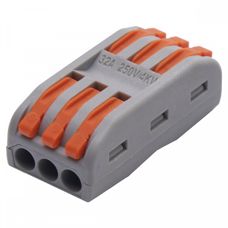 STEKKER клемма СМК проходная с рычагом LD222-423 3пол. 6х(0,08-4мм2) 250V 32A 39036 на сайте Стройсервис
