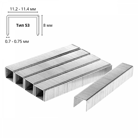 Скобы для степлера 8мм тип 53 1000шт 85812 Biber  на сайте Стройсервис
