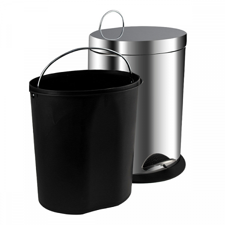 Ведро овальное 12л нерж. (хром с педалью) Санакс (1)