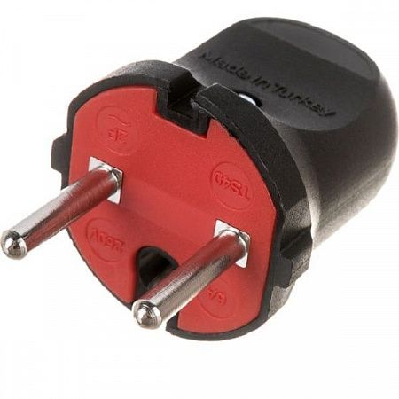 AY-KA (АЙКА) вилка 6A 250В (прямая, черная) (Турция) 7911000 на сайте Стройсервис
