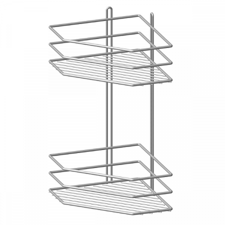 Полка угловая 2яруса (белая, трапеция, высокий борт) 200*200*380 П0002014 на сайте Стройсервис
