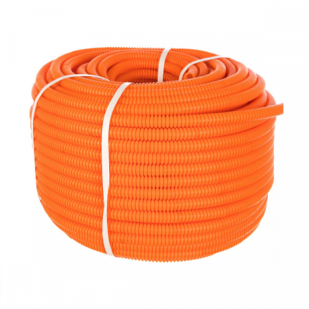 Труба гофра ПНД d- 16мм с зондом (100м/бух) легкая оранжевая TDM на сайте Стройсервис

