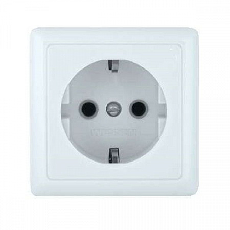 ХИТ Розетка с заземлением наружная 250В 16А белая на сайте Стройсервис
