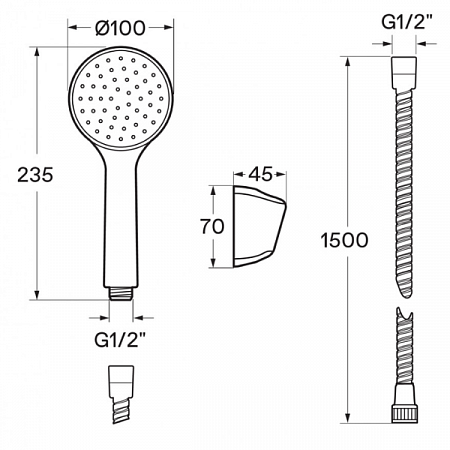 Смеситель для ванны Марион короткий излив, хром WH5A10006C001 Santek