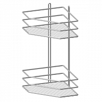 Полка угловая 2яруса (белая, трапеция, высокий борт) 200*200*380 П0002014 на сайте Стройсервис
