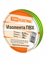 Изолента ПВХ 0,15х19мм 20м желто-зеленая ТDM на сайте Стройсервис

