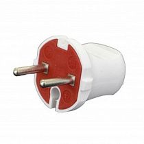 AY-KA (АЙКА) вилка 6A 250В (прямая, белая) (Турция) 7711000 на сайте Стройсервис
