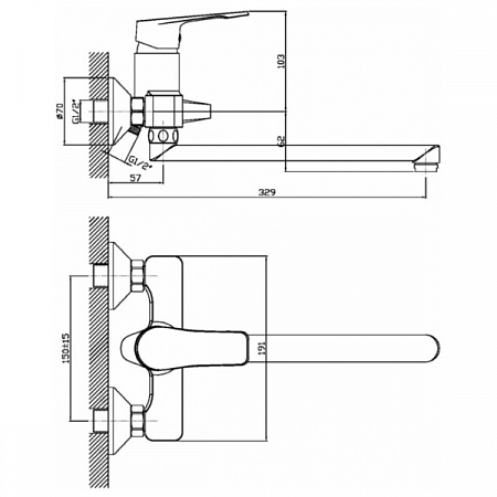 Смеситель для ванны Leone 054710 GOTA ROCIO
