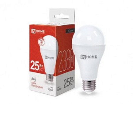 Лампа светодиодная LED-A65-VC 25Bт естеств. бел. 230В Е27 4000К IN HOME на сайте Стройсервис
