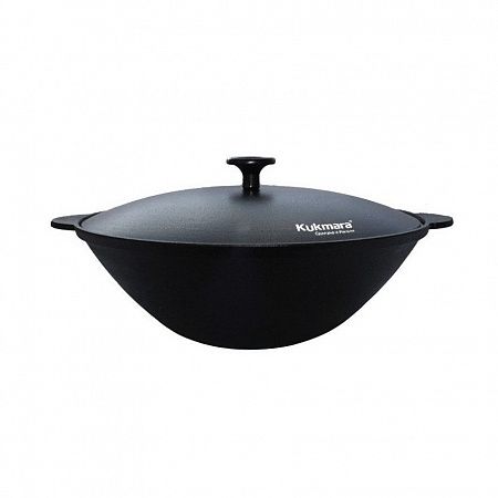 Сковорода чугунная Kukmara "ВОК" d285мм, гл.95 мм., с крышкой на сайте Стройсервис
