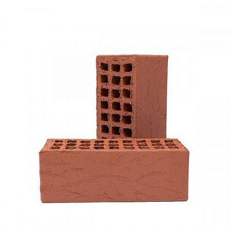 Кирпич  лицевой пустотелый одинарный "Красный"накат "Кора Дерева" 250*120*65/1,0 НФ на сайте Стройсервис
