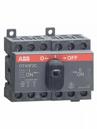Рубильник реверсивный OT40F3C 40А (23А AC23) ABB на сайте Стройсервис
