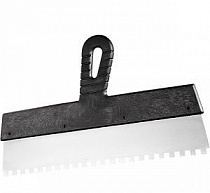 Шпатель из нержавеющей стали, 150мм,  зуб 8*8мм, пластмассовая ручка//СИБРТЕХ на сайте Стройсервис
