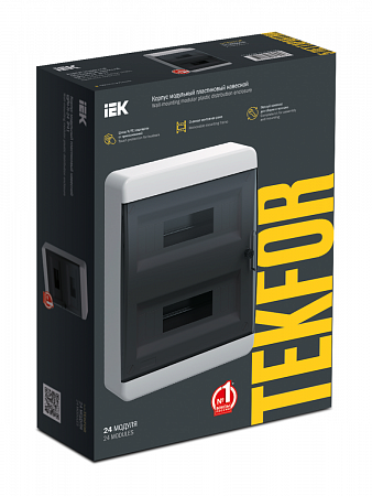 Бокс настенного монтажа 24мод. ЩРН-П-24 IP41TEKFOR черная прозрачная дверь TF5-KP12-N-24-41-K01-K03 (4)
