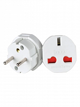 AY-KA (АЙКА) вилка-переходник (адаптер) круг. 13А рос, евро, англ. станд. белый (Турция) 7714100 на сайте Стройсервис
