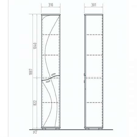 Пенал напольный Faina белый П-6 VIGO (5)