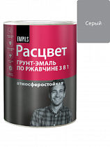 Грунт-эмаль по ржавчине алкидная "РАСЦВЕТ" серая 0.9 кг на сайте Стройсервис
