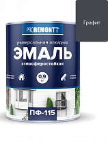 Эмаль ПФ-115 Графит глянцевый 0,9л PROREMONTT на сайте Стройсервис
