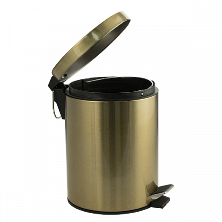 Ведро круглое 5л нерж. (бронза с педалью) Санакс (2)