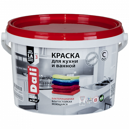 "DALI" краска для кухни и ванной- 2,5 л. База С на сайте Стройсервис
