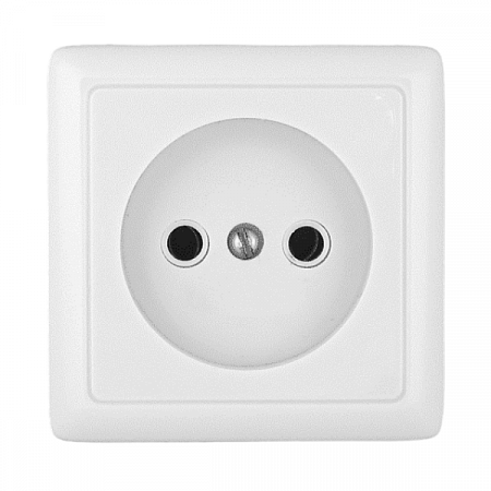 Розетка 1-м ОП Хит 10А IP20 250В без заземл. без защ. шторок бел.  на сайте Стройсервис
