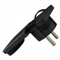 Вилка угловая плоская (8 мм) черная 16А 250В TDM на сайте Стройсервис
