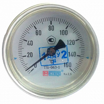 Термометр биметаллический ТБ3 осевой Дк 63 L=60 G1/2"160°С Метер на сайте Стройсервис
