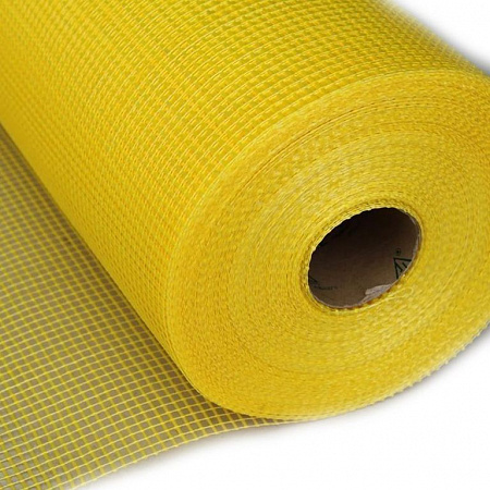 Сетка фасадная 1м*50м 145г/м²  стекловолокно жёлтая 5х5 мм GALAXY-PRO GPS на сайте Стройсервис
