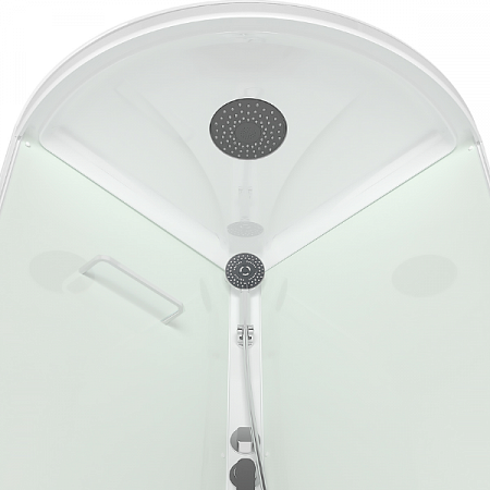 Душевая Кабина DOMANI-SPA Delight SIMPLE 99high высокий поддон, белые стенки, прозрачные стекла, б/э