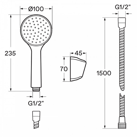 Смеситель для ванны Форт короткий излив, хром WH5A10004C001 Santek