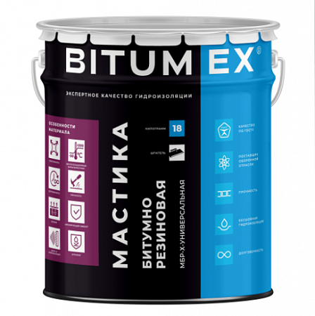 Мастика BITUMEX  битумно-резиновая 18кг на сайте Стройсервис
