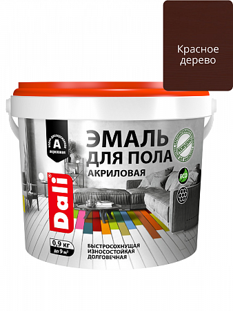 Эмаль для пола акриловая Красное дерево 0,9л DALI  на сайте Стройсервис
