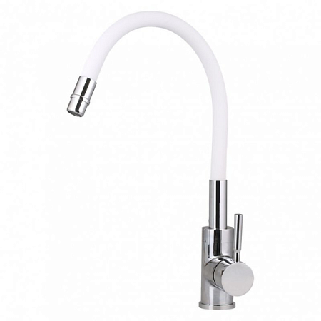 Смеситель для кухни с гибким изливом GROSS AQUA ColorFlex (белый) 3241508W на сайте Стройсервис
