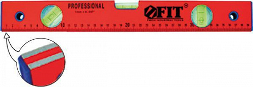 Уровень "Стандарт", алюминиевый 3 глазка, красный корпус, фрезерованная рабочая грань, шкала 1000 мм на сайте Стройсервис
