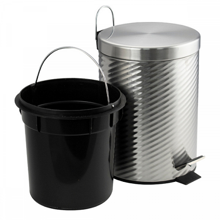 Ведро круглое 7л винтообразное нерж. (хром с педалью) Санакс (4)