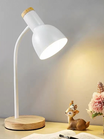 Светильник настольный СТ84 40W E27 металл/дерево/резина белый 19597 СТАРТ (4)