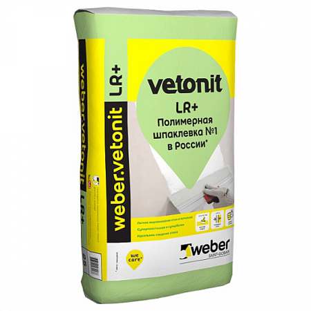 Шпатлевка полимерная финишная Weber Vetonit LR 20 кг на сайте Стройсервис
