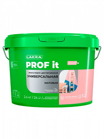  Эмаль универсальная Лакра PROF IT ВД матовая база А 2,4 кг на сайте Стройсервис
