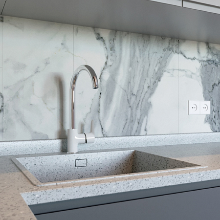 Смеситель для кухни GROSS AQUA Space White Chrome 3118288CW-B02
