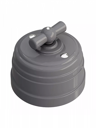 МЕЗОНИНЪ УСАДЬБА выкл. проходн. ретро поворотн. 2 положения, (1 кл), пластик, IP20, серый GE30404-07 на сайте Стройсервис
