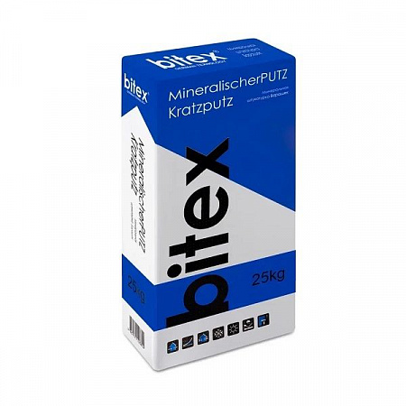 Штукатурка декоративная барашек Bitex Mineralisher Putz K1.5 Kratputz 2мм, 25кг на сайте Стройсервис
